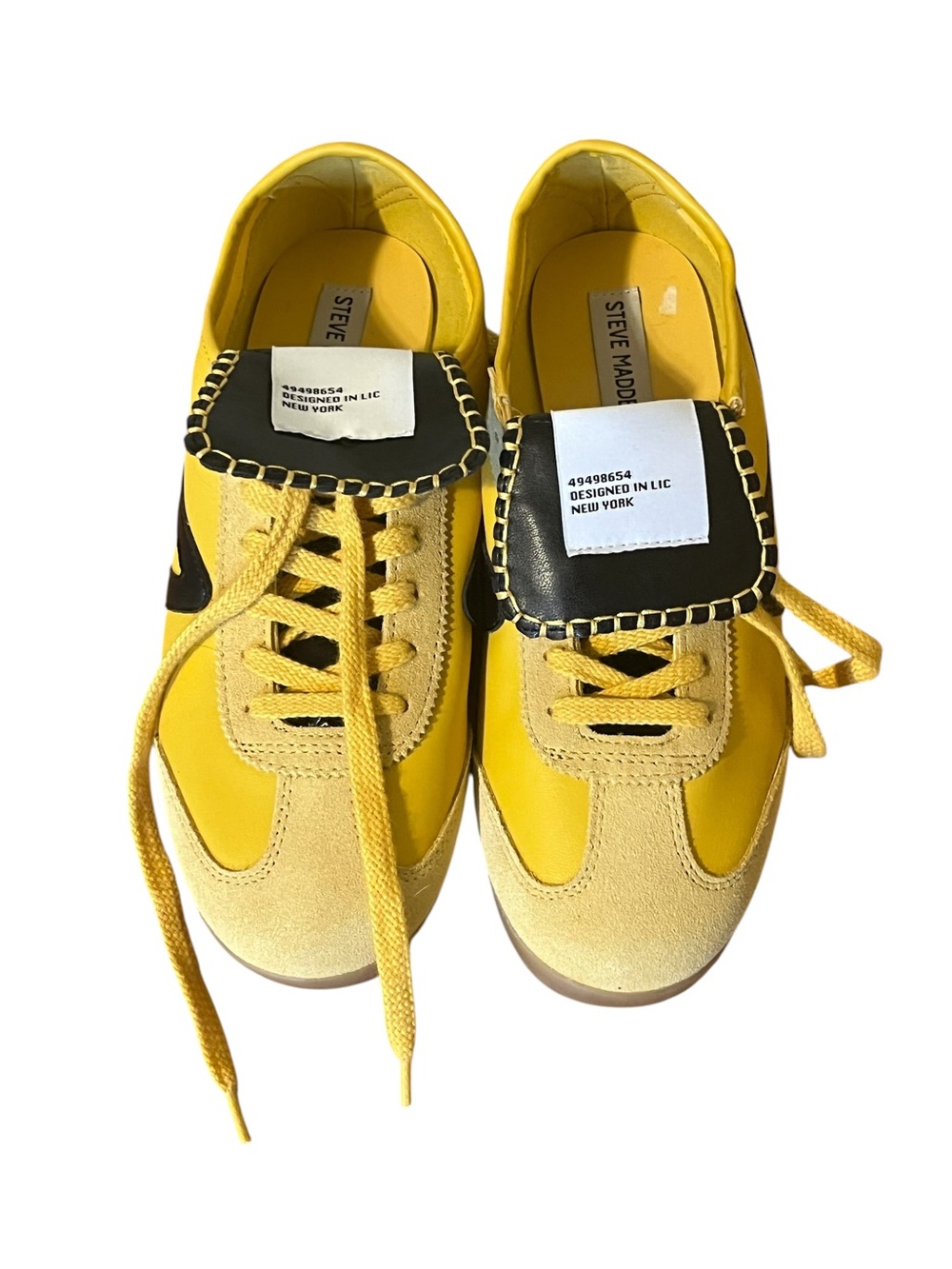 Steve Madden Yellow and Black Jaiden Grip Sole Sneakers